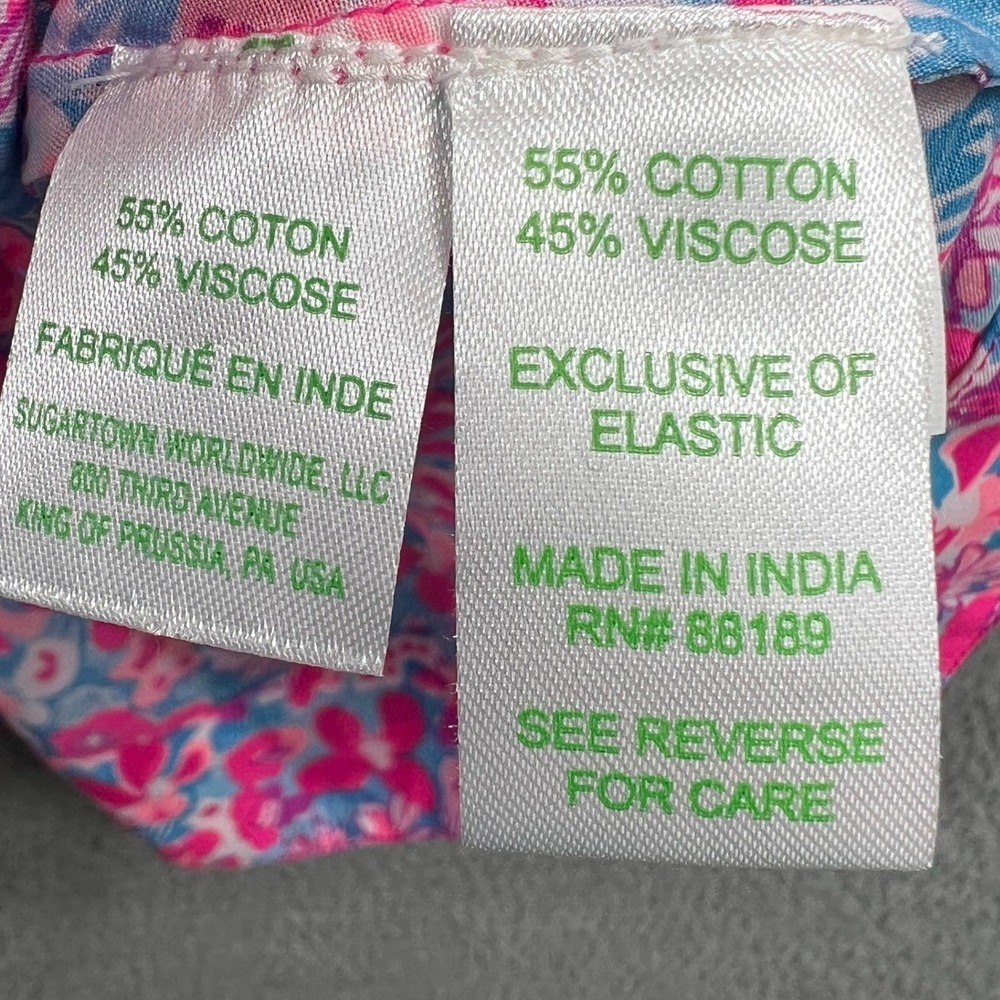 Lilly Pulitzer Womens Peasant Blouse XL Resort Coastal Preppy Colorful Floral - Picture 4 of 10
